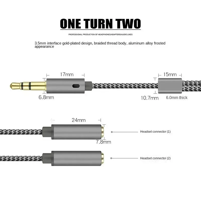 Аудиоразветвитель 3,5 мм, 1 шт – обзор и цена Earphone Splitter Jack